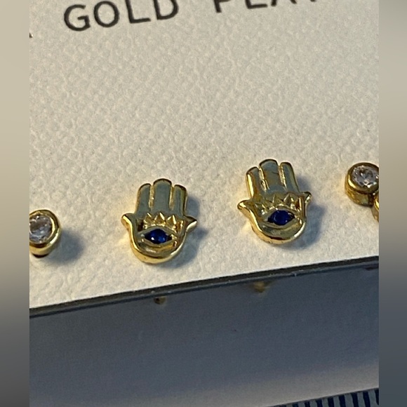 Set of 3 Argento Vivo Stud Earrings – Sterling Silver, 18K Gold Plated (NWT) - Picture 5 of 7